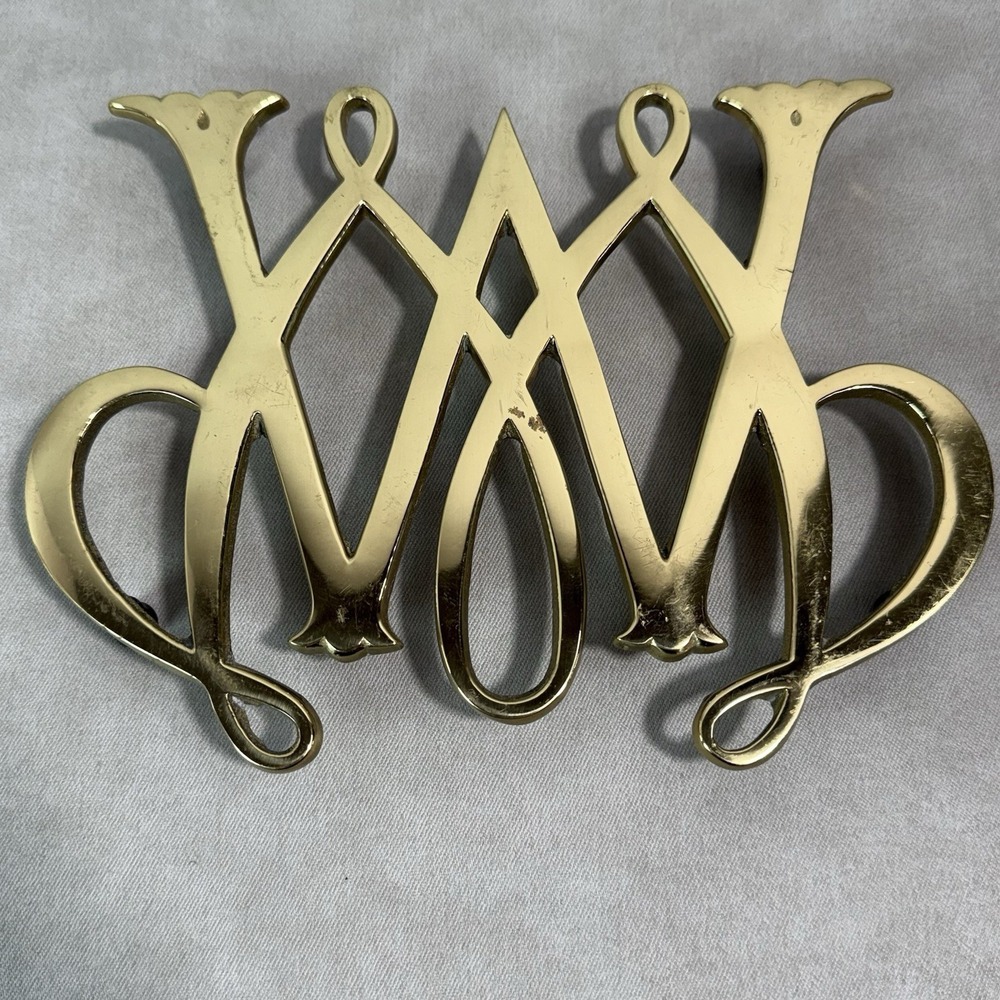 William And Mary Brass Trivet Circa 1950 Williamsburg Vintage